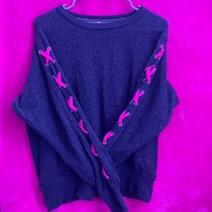 Womens Small Grey/Pink Sweat Shirt